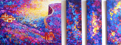 Road less traveled and abstract paintings