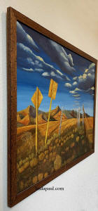 side view western art painting
