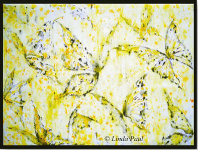 butterfly painting yellow wall art