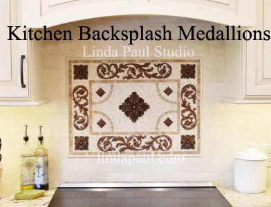 kitchen tile medallion backsplashes for sale