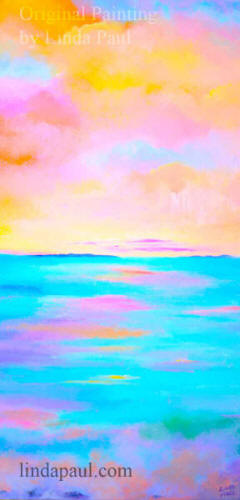 Islands East ocean sunset painting