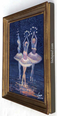 side view of dance of snowflakes painting