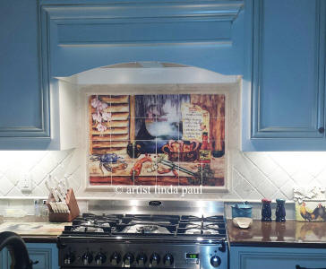 installation picture of Louisiana kitchen Mural