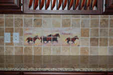 horse western tile mural back splash design
