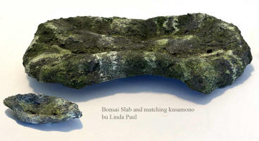 bonsai slab and matching kusamono pot