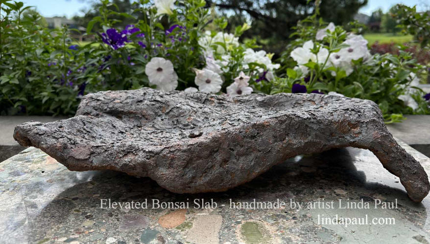 elevated handmade bonsai slab