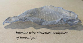 internal wite sculpture for bonsai pot