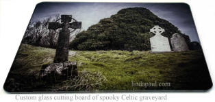 celtic graveyard glass cutting board