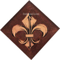 copper fleur de lis tile