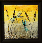 painted dragonfly framed art