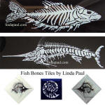 black and white fish tiles