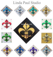 Fleur de lis glass tile inserts