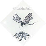 silver white and black dragonfly tile