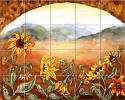 sunflowers wall tiles