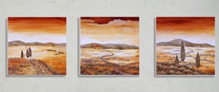 set of 3 tuscan art prints on canvas