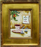 Coffee & Kisses Painting in Gold Frame