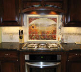 sunflowers backsplash by Linda Paul