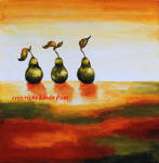 three pears by contemporary painter Linda Paul