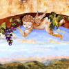 angel and grapes tile