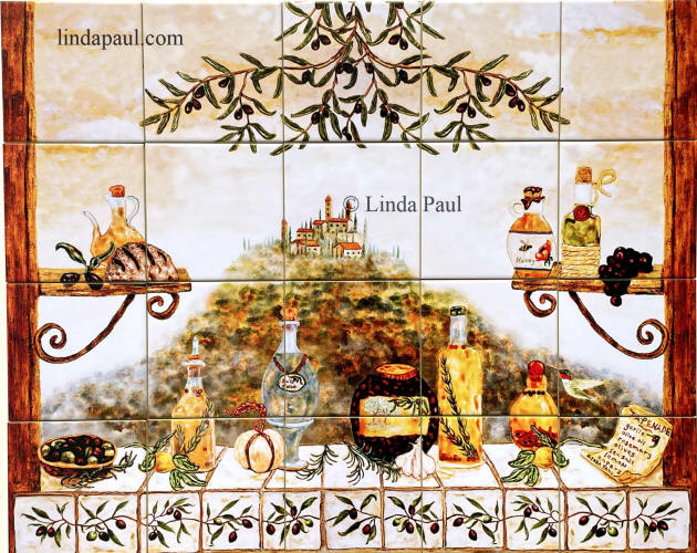 italian kitchen tile mural