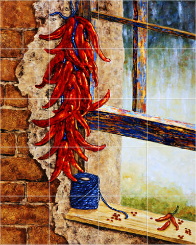 decorative tile peppers murals