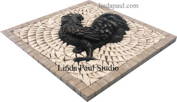 side view of rooster medallion