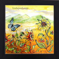 sunflower butterfly removable backsplash
