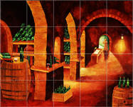 wine cellar mural