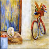 red bicycle Italian tile