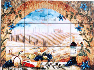 tuscan tile mural