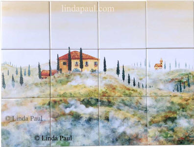 tuscan Arch tile mural 24x18