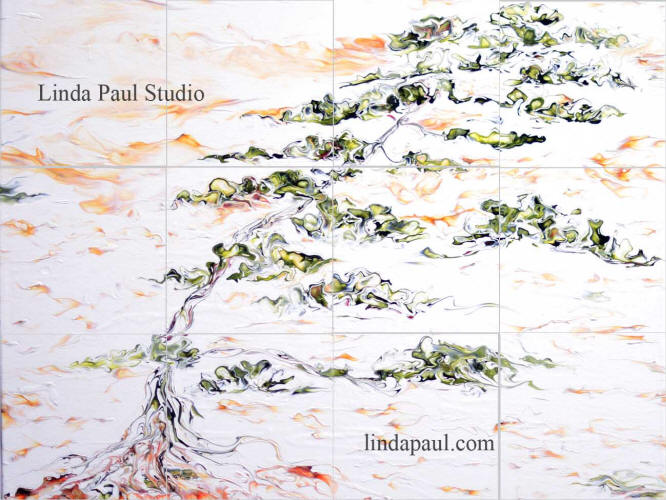 24 x 18 bonsai tree tile mural