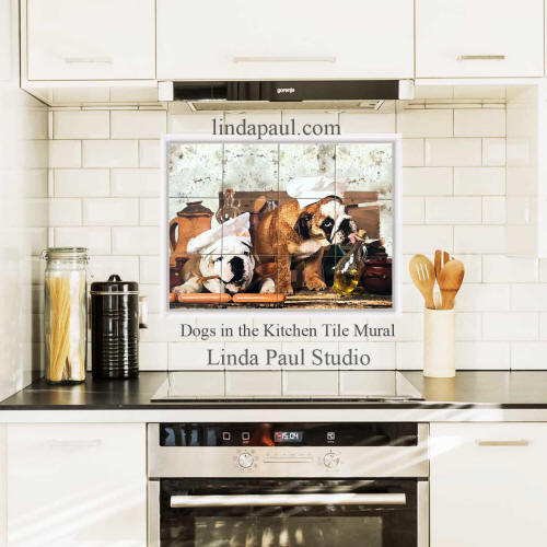english bulldog kitchen tiles