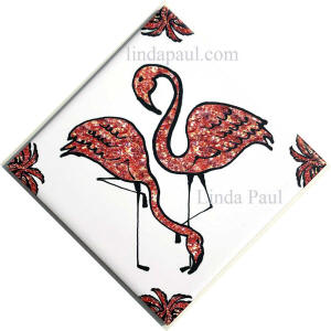 coral flamingo tile