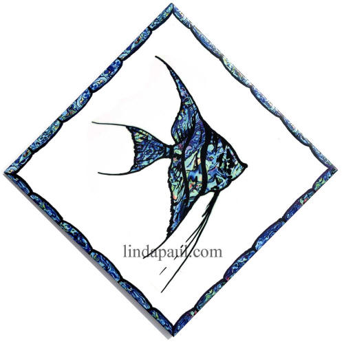 angel fish blue tile