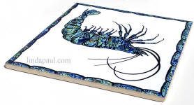 side view blue shrimp tile