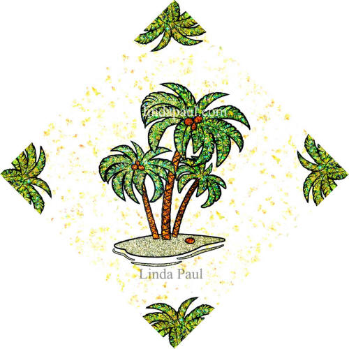 palm tree ceramic tile