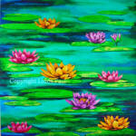 water lilies original art painting