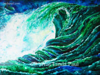 large painting of ocean wanves