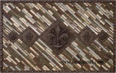 Studded Fleur de Lys contemporary kitchen backsplash