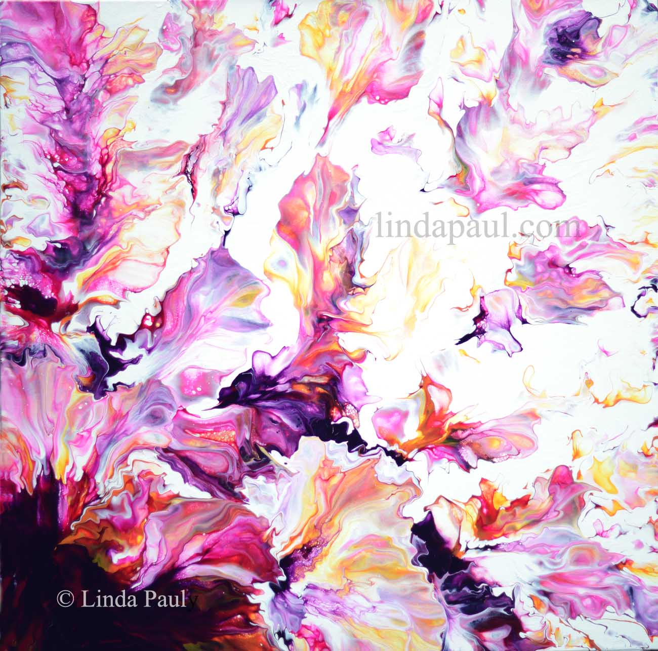 Magenta Flower Beautiful Abstract Art Paintings For Sale