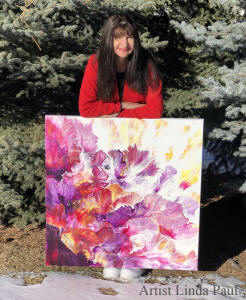 artist Linda Paul with painting