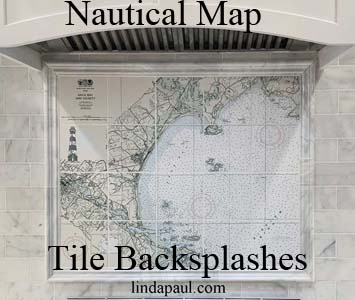 nautical map tile murals for sale
