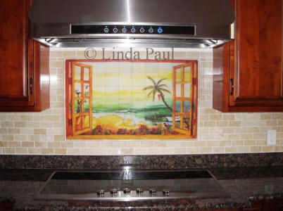 tropical back splash tiles - florida kitchen reiter