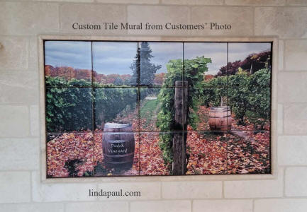cistom photo tiles of vineyard