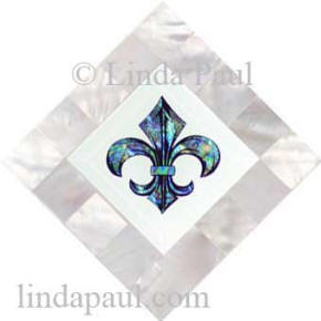 blue and white fleur de lis