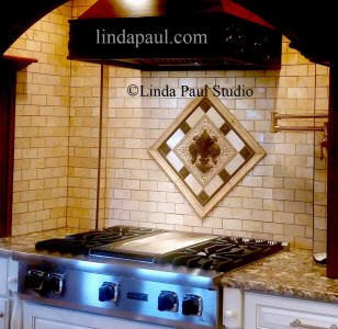 Small Tile Medallions for Kitchen backsplash - fleur de lis