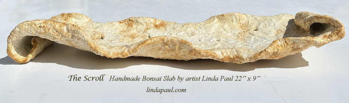 the scroll handmade bonsai slab linda Paul