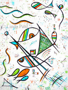 Picasso fish art cubism painting