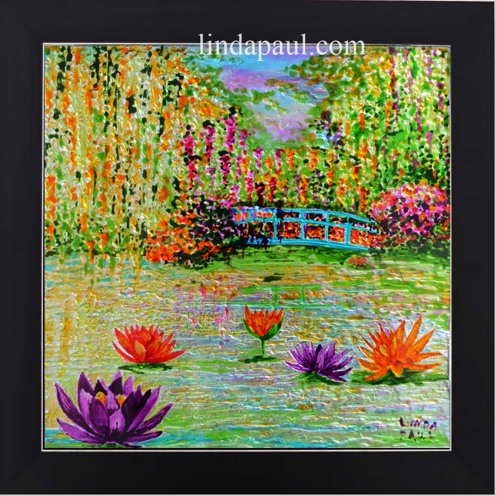 Monet painting by of Water Lilies and Garden - framed ...
